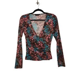 Vintage y2k Floral Hawaiian Boho Cinched Long Sleeve Going Out Summer SHirt